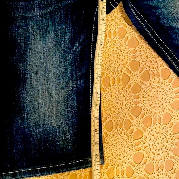 MISS ME dark wash CROSS pockets Jean Bermuda SHORTS 29 STRETCH NEW - Picture 6 of 6